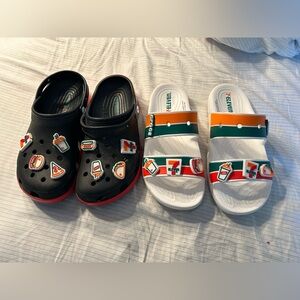 CROCS x 7-Eleven clogs and slides. Special edition. Size 10